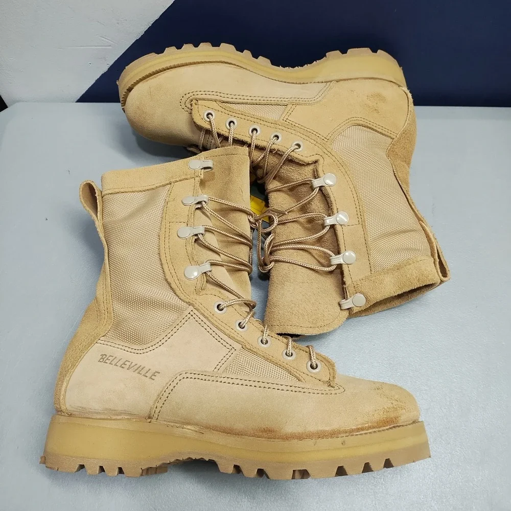 Belleville Infantry Military Combat Boots Unisex M3/W5 Tan Gore-Tex Waterproof